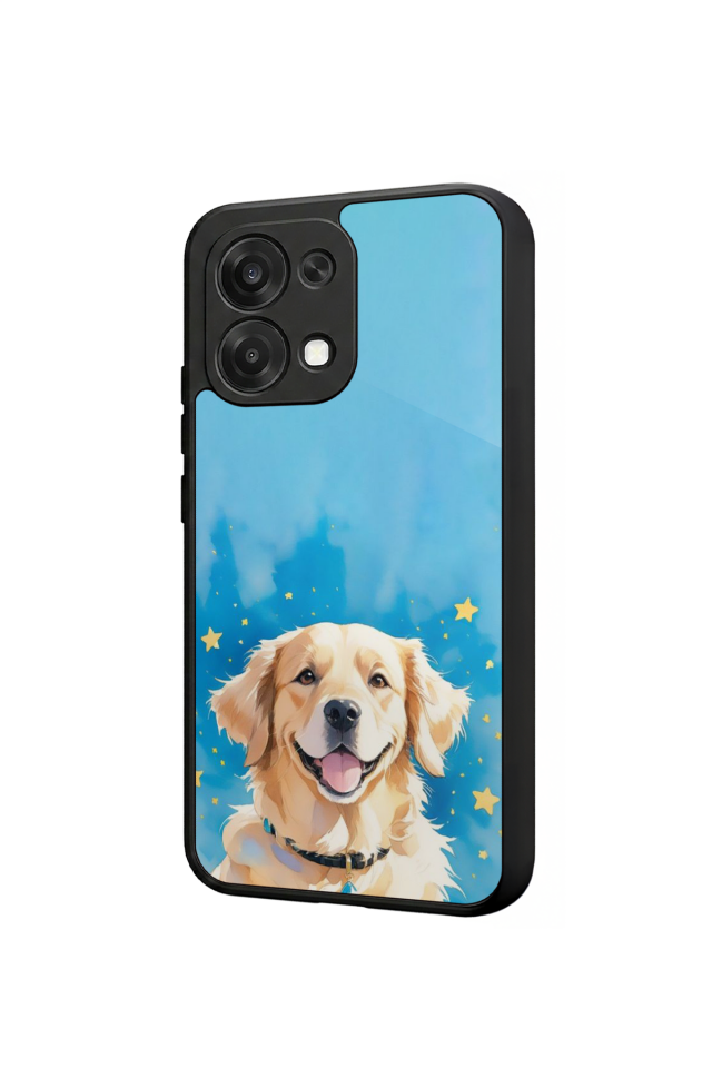 Oppo A6 Pro Uyumlu Golden Kopek Tasarımlı Glossy Premium Kılıf