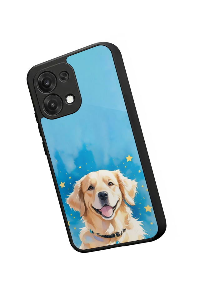 Oppo A6 Pro Uyumlu Golden Kopek Tasarımlı Glossy Premium Kılıf