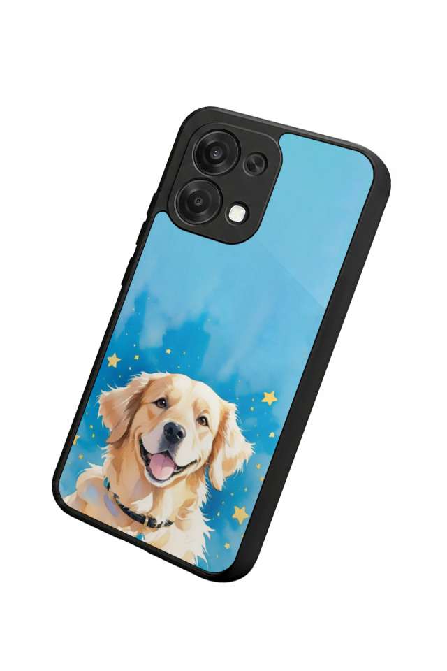 Oppo A6 Pro Uyumlu Golden Kopek Tasarımlı Glossy Premium Kılıf