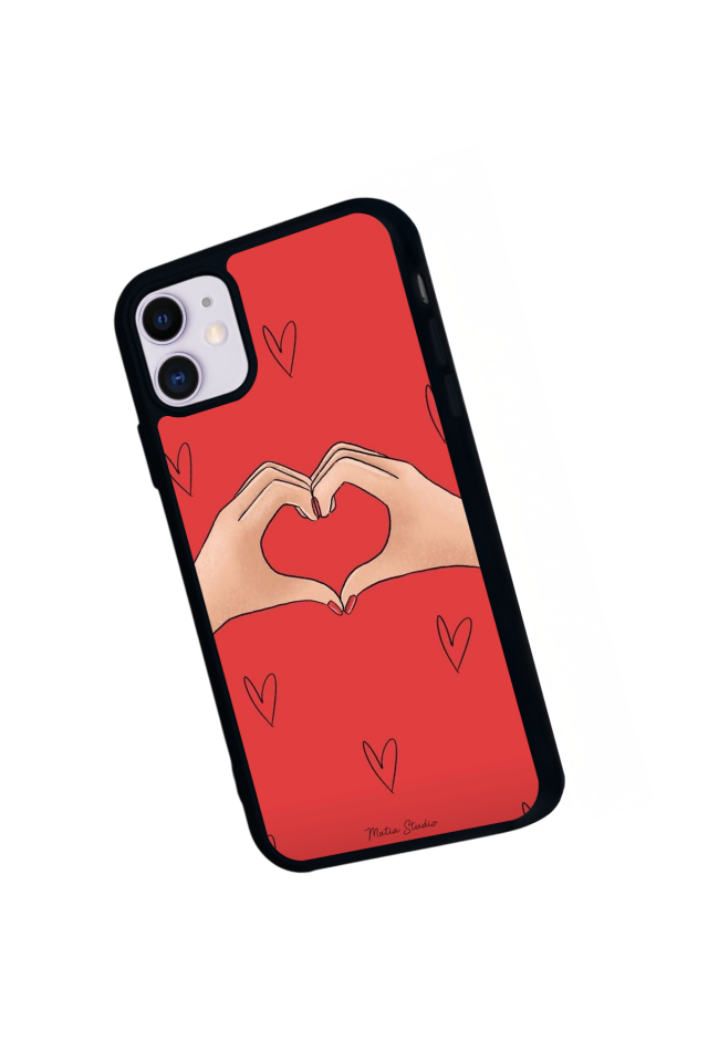 iPhone 11 Uyumlu Kalp Love Tasarımlı Glossy Premium Kılıf