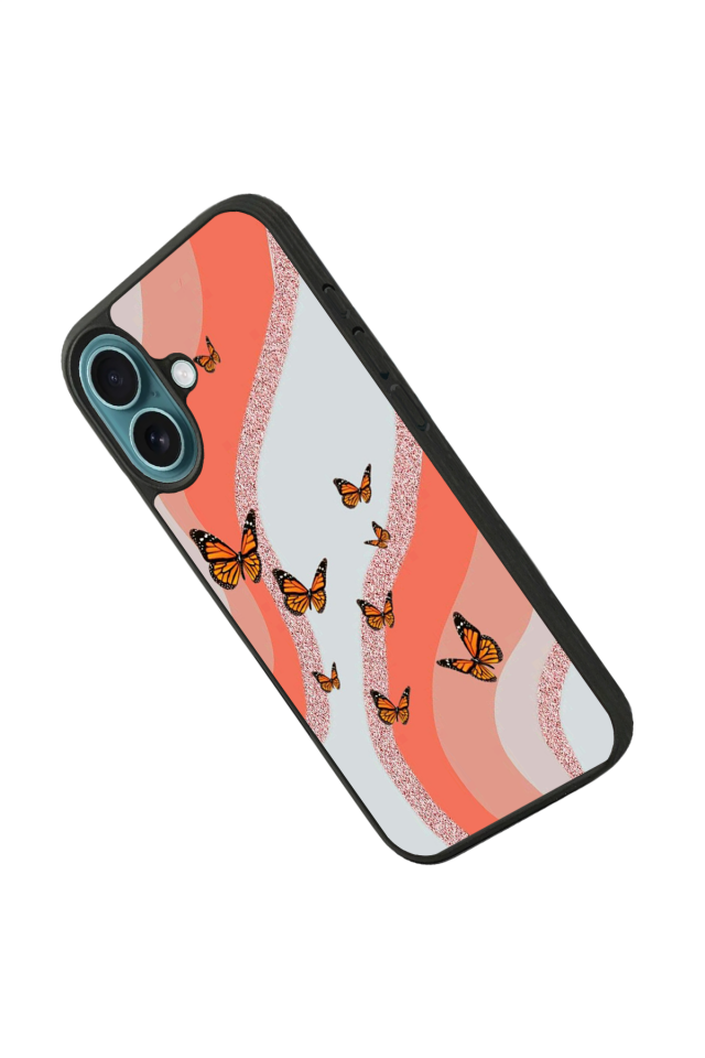 iPhone 16 Plus Uyumlu Kelebek Tasarımlı Glossy Premium Kılıf