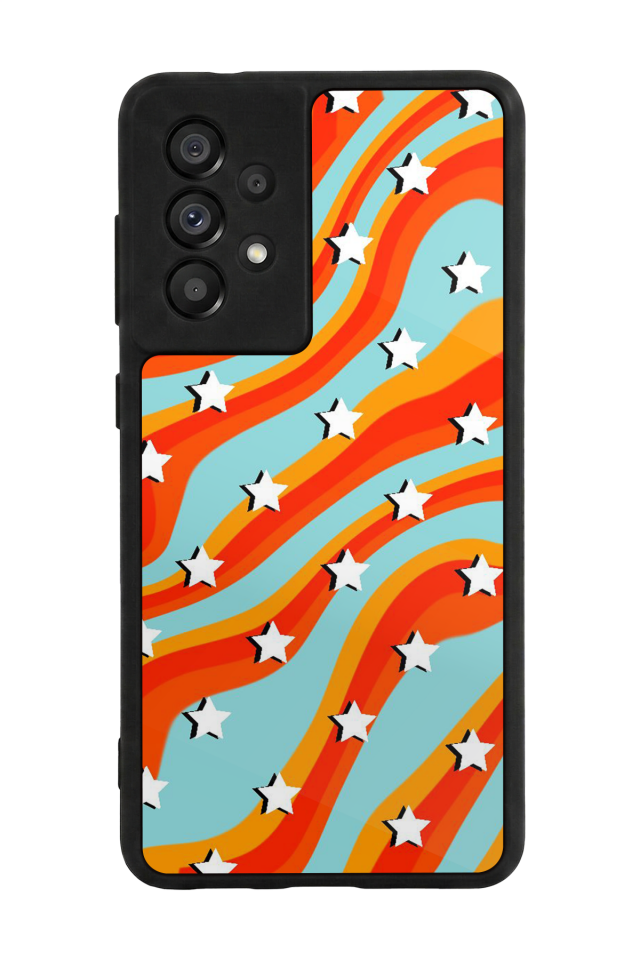 Samsung Galaxy A73 Uyumlu Retro Yildizlar Tasarımlı Glossy Premium Kılıf