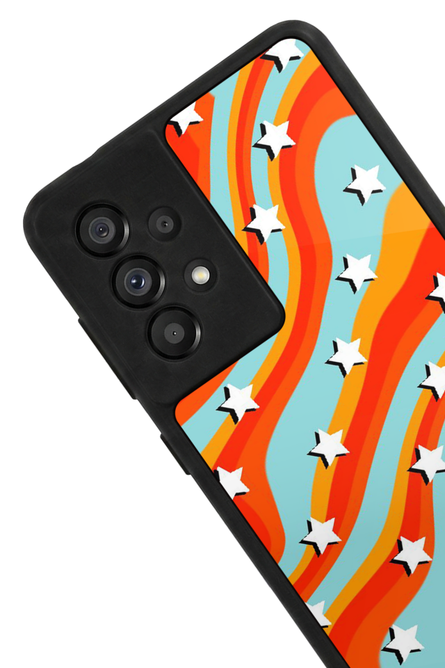 Samsung Galaxy A73 Uyumlu Retro Yildizlar Tasarımlı Glossy Premium Kılıf