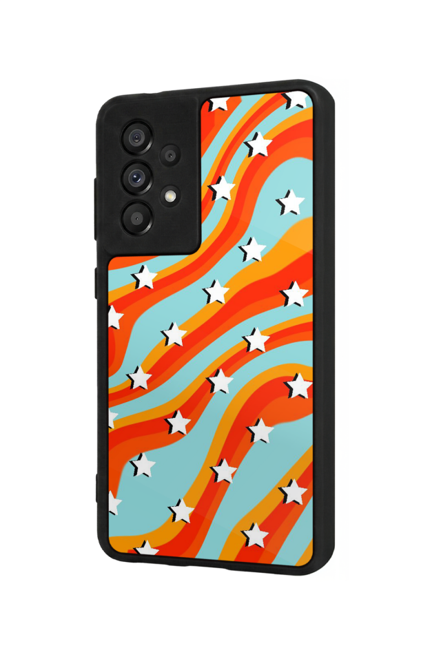 Samsung Galaxy A73 Uyumlu Retro Yildizlar Tasarımlı Glossy Premium Kılıf
