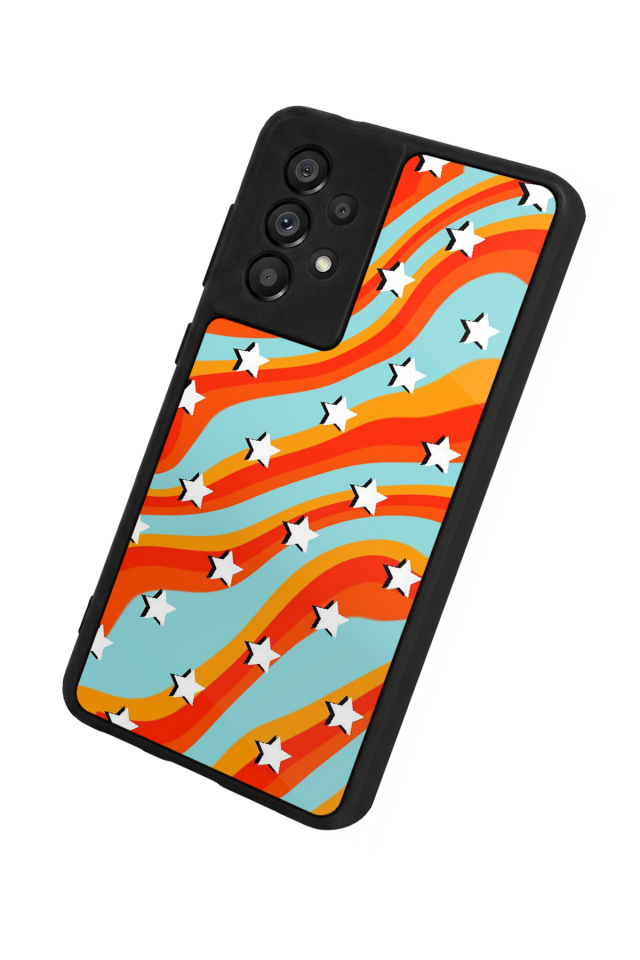 Samsung Galaxy A73 Uyumlu Retro Yildizlar Tasarımlı Glossy Premium Kılıf