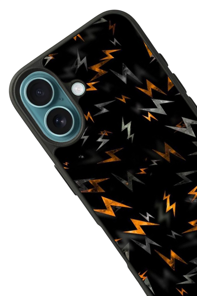 iPhone 16 Uyumlu Simsek Tasarımlı Glossy Premium Kılıf