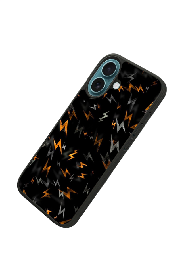 iPhone 16 Uyumlu Simsek Tasarımlı Glossy Premium Kılıf
