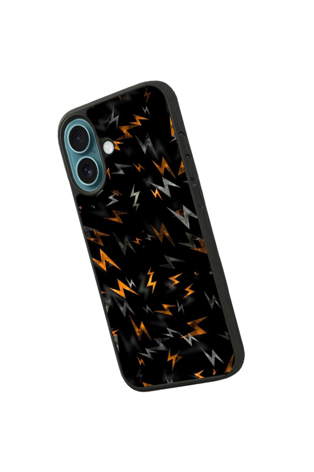 iPhone 16 Uyumlu Simsek Tasarımlı Glossy Premium Kılıf