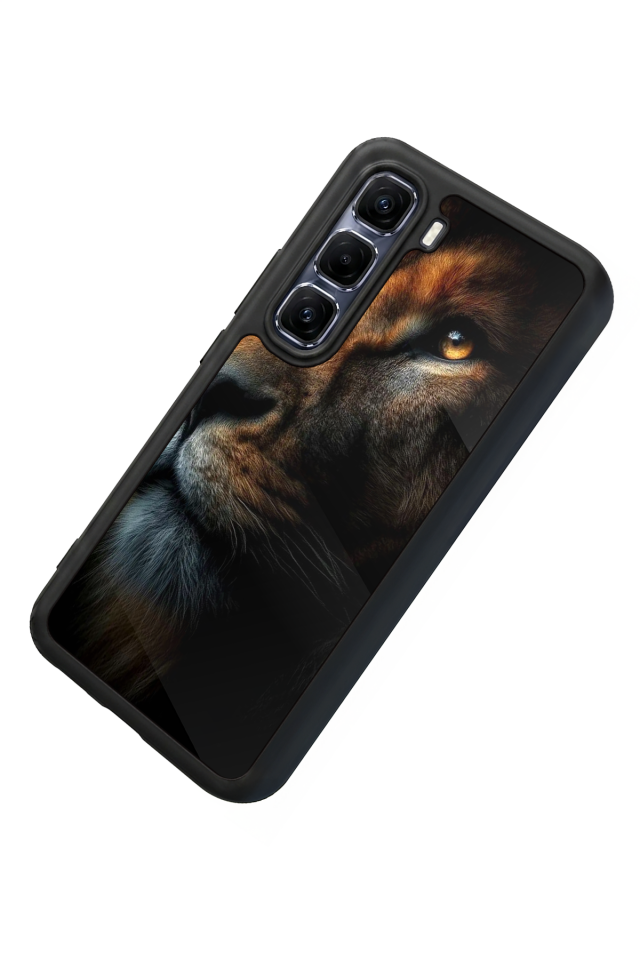 Infinix Hot 60 Pro Plus Uyumlu Aslan Tasarımlı Glossy Premium Kılıf