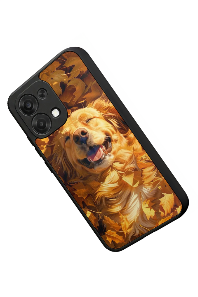 Oppo A6 Pro Uyumlu Golden Kopek Tasarımlı Glossy Premium Kılıf