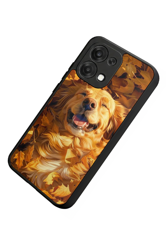 Oppo A6 Pro Uyumlu Golden Kopek Tasarımlı Glossy Premium Kılıf