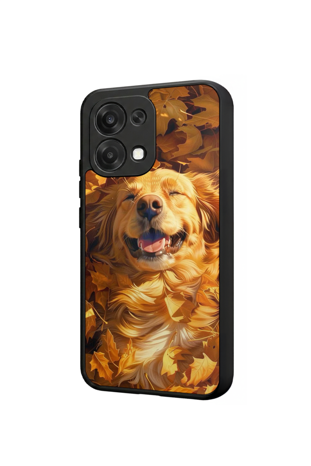 Oppo A6 Pro Uyumlu Golden Kopek Tasarımlı Glossy Premium Kılıf