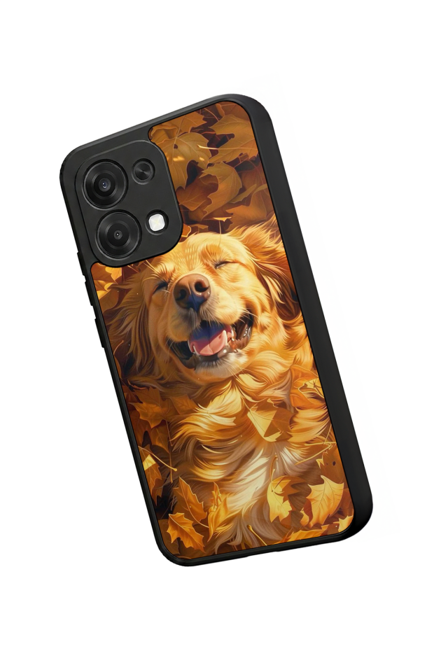 Oppo A6 Pro Uyumlu Golden Kopek Tasarımlı Glossy Premium Kılıf