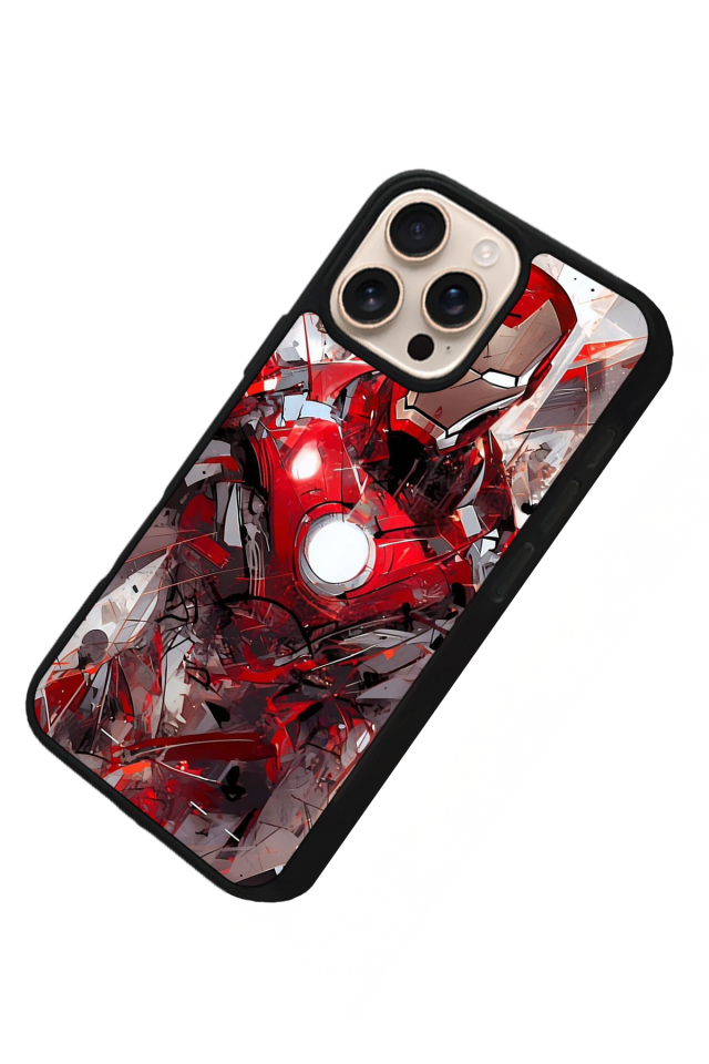 iPhone 16 Pro Max Uyumlu Iron Man ( Demir Adam ) Tasarımlı Glossy Premium Kılıf