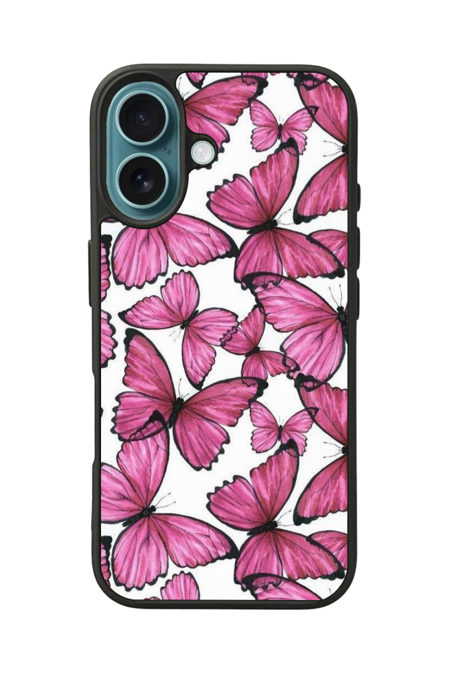 iPhone 16 Plus Uyumlu Kelebek Tasarımlı Glossy Premium Kılıf