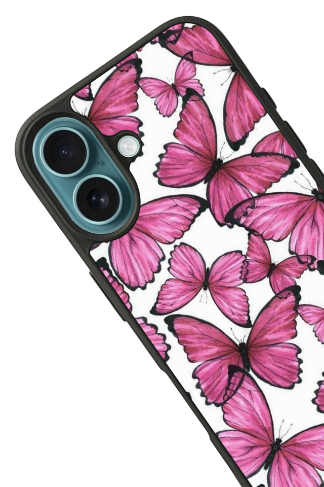 iPhone 16 Plus Uyumlu Kelebek Tasarımlı Glossy Premium Kılıf
