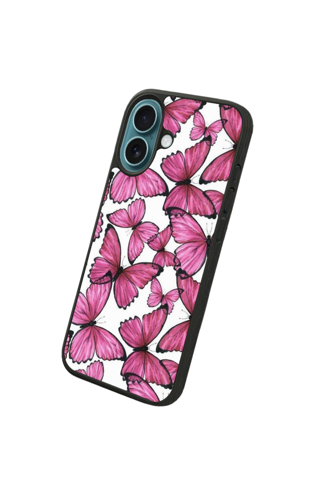 iPhone 16 Plus Uyumlu Kelebek Tasarımlı Glossy Premium Kılıf