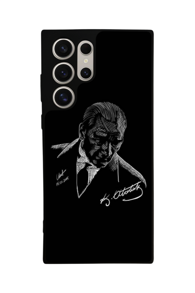 Samsung Galaxy S24 Ultra Uyumlu Mustafa Kemal Ataturk Tasarımlı Glossy Premium Kılıf