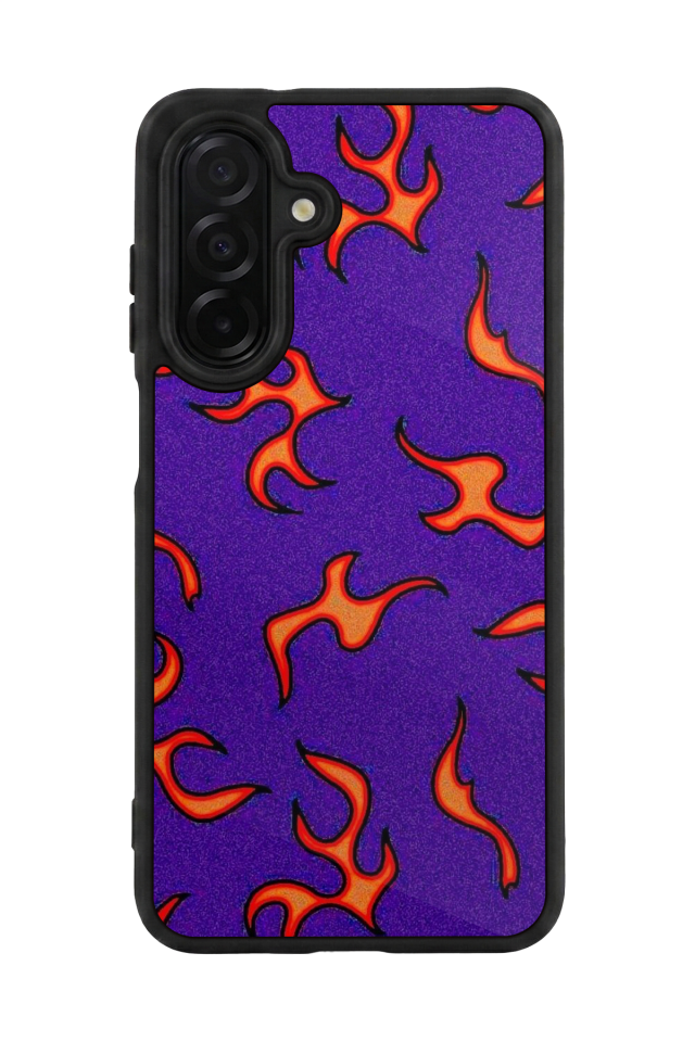 Samsung Galaxy A36 Uyumlu Retro Flame Patterns Tasarımlı Glossy Premium Kılıf