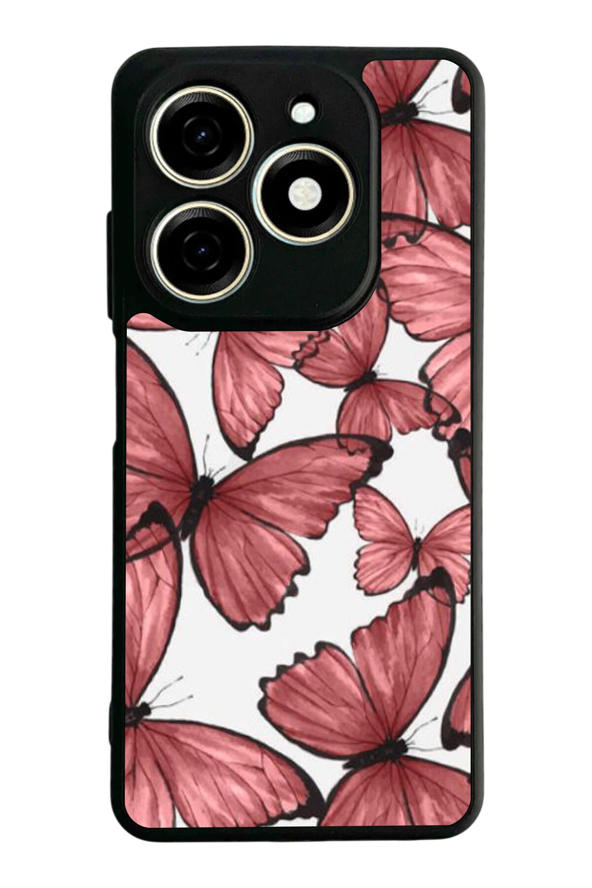 Tecno Spark 20/20C Uyumlu Kelebek Tasarımlı Glossy Premium Kılıf