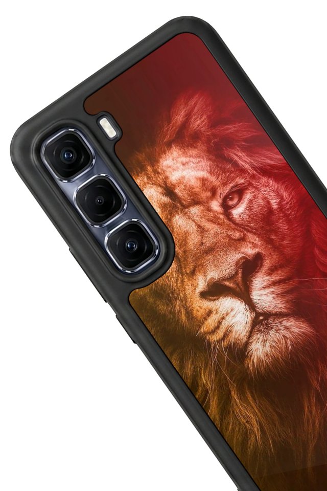 Infinix Hot 60 Pro Plus Uyumlu Aslan Tasarımlı Glossy Premium Kılıf