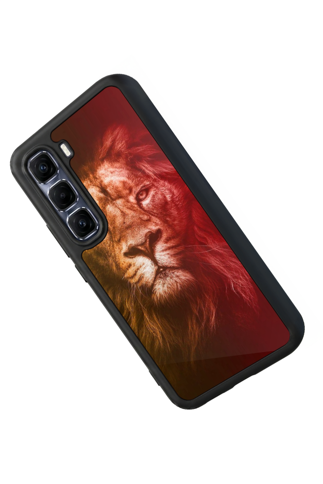Infinix Hot 60 Pro Plus Uyumlu Aslan Tasarımlı Glossy Premium Kılıf