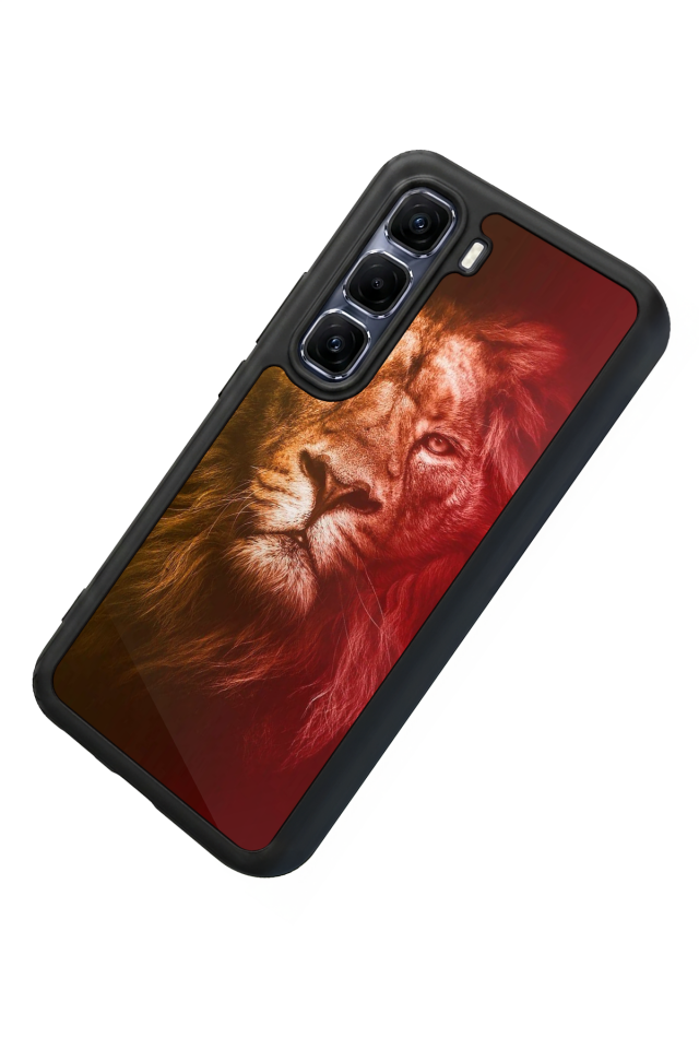 Infinix Hot 60 Pro Plus Uyumlu Aslan Tasarımlı Glossy Premium Kılıf