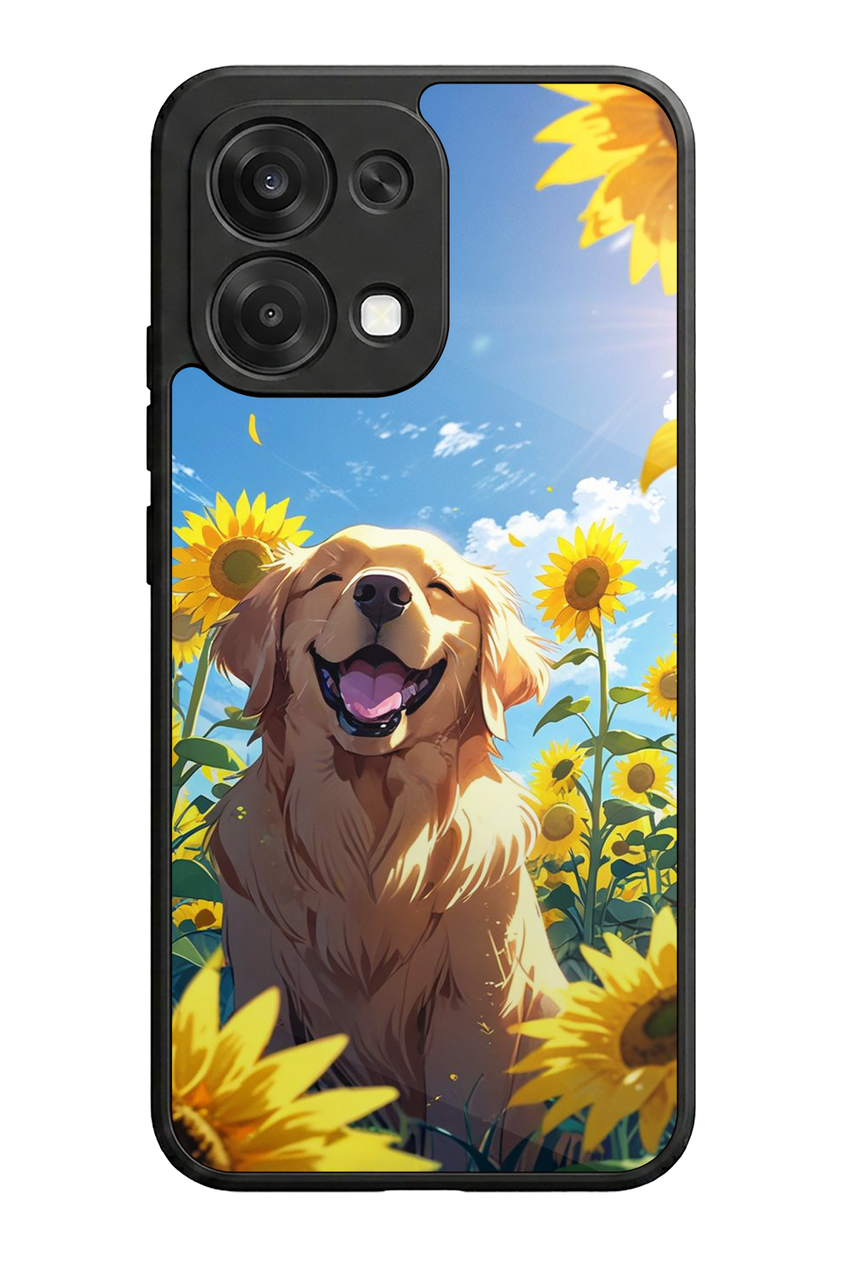 Oppo A6 Pro Uyumlu Golden Kopek Tasarımlı Glossy Premium Kılıf