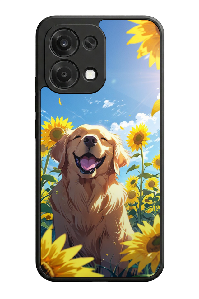 Oppo A6 Pro Uyumlu Golden Kopek Tasarımlı Glossy Premium Kılıf