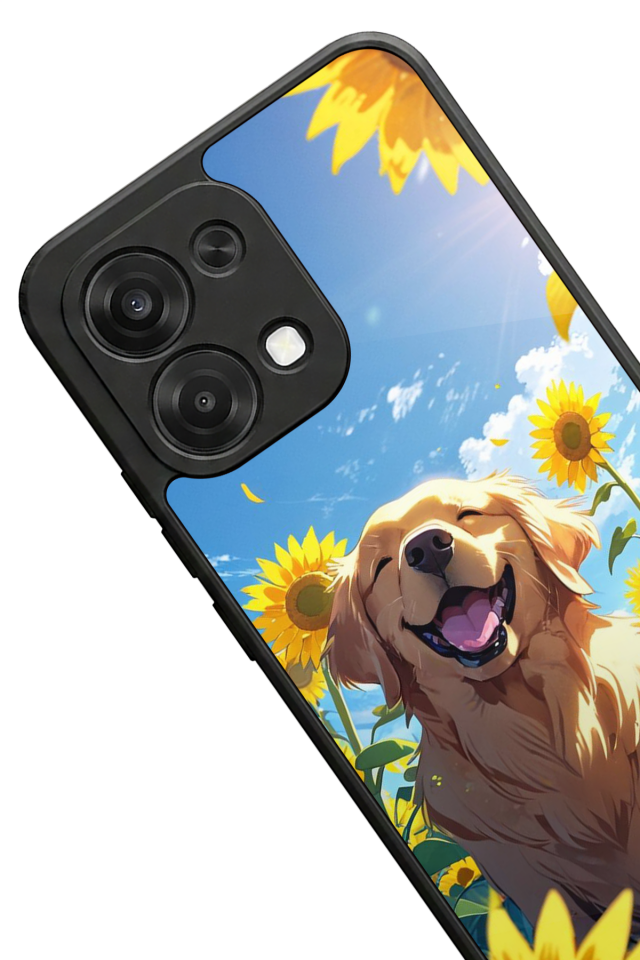 Oppo A6 Pro Uyumlu Golden Kopek Tasarımlı Glossy Premium Kılıf