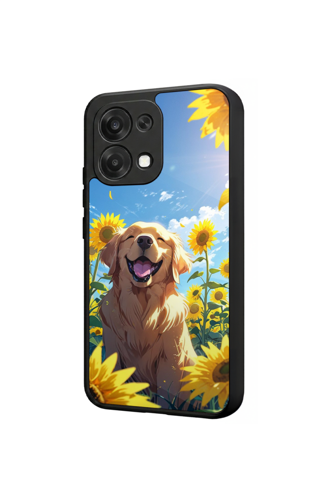 Oppo A6 Pro Uyumlu Golden Kopek Tasarımlı Glossy Premium Kılıf