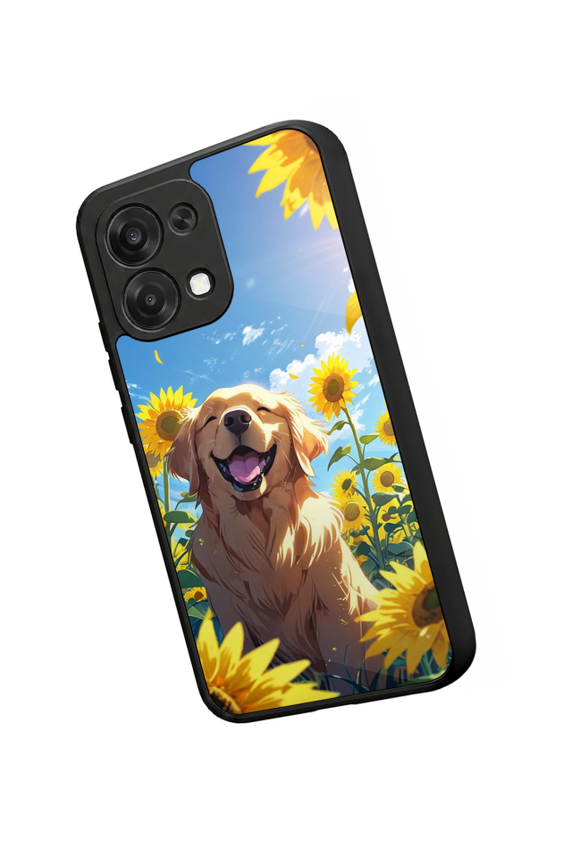 Oppo A6 Pro Uyumlu Golden Kopek Tasarımlı Glossy Premium Kılıf