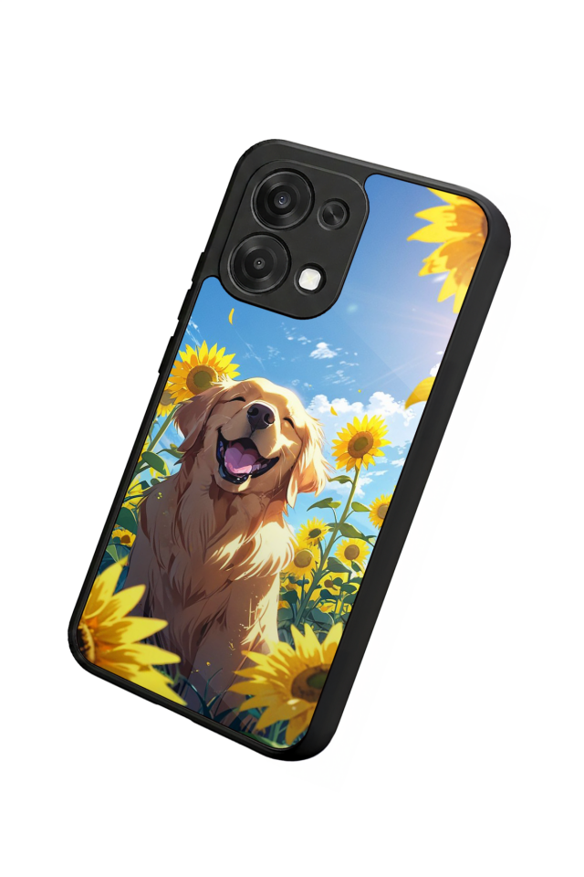 Oppo A6 Pro Uyumlu Golden Kopek Tasarımlı Glossy Premium Kılıf