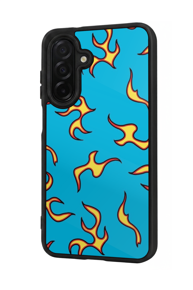 Samsung Galaxy A36 Uyumlu Retro Flame Patterns Tasarımlı Glossy Premium Kılıf