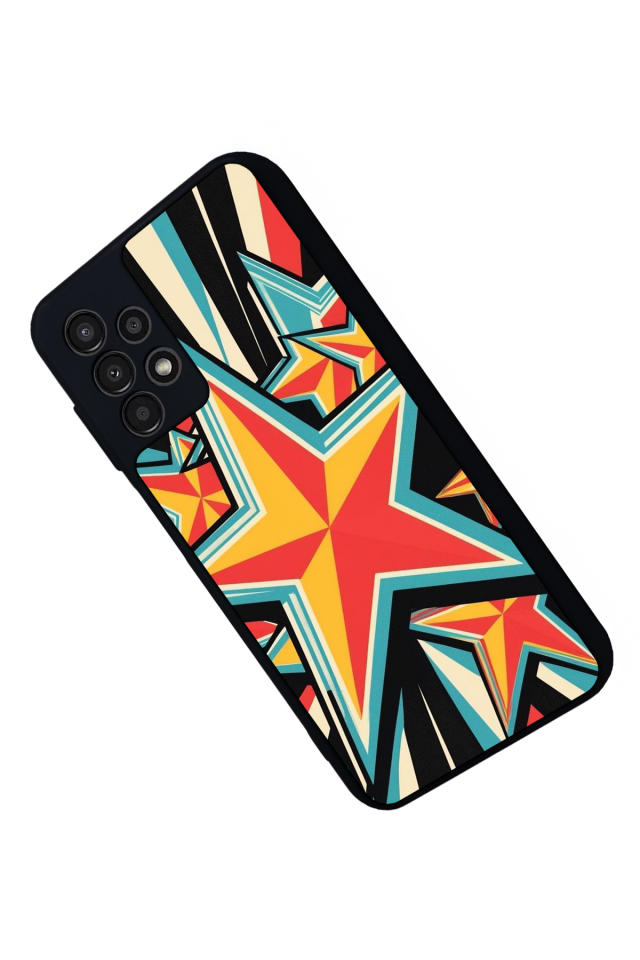 Samsung Galaxy A23 Uyumlu Retro Yildizlar Tasarımlı Glossy Premium Kılıf