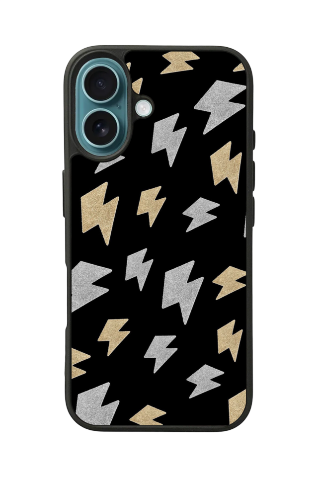 iPhone 16 Uyumlu Simsek Tasarımlı Glossy Premium Kılıf