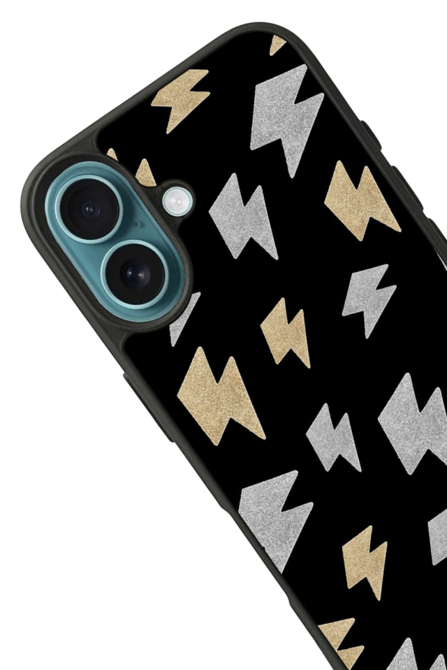 iPhone 16 Uyumlu Simsek Tasarımlı Glossy Premium Kılıf