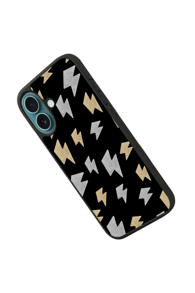 iPhone 16 Uyumlu Simsek Tasarımlı Glossy Premium Kılıf