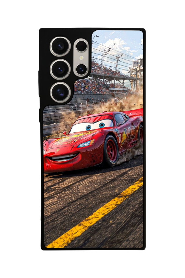 Samsung Galaxy S23 Ultra Uyumlu Şimsek McQueen Tasarımlı Glossy Premium Kılıf