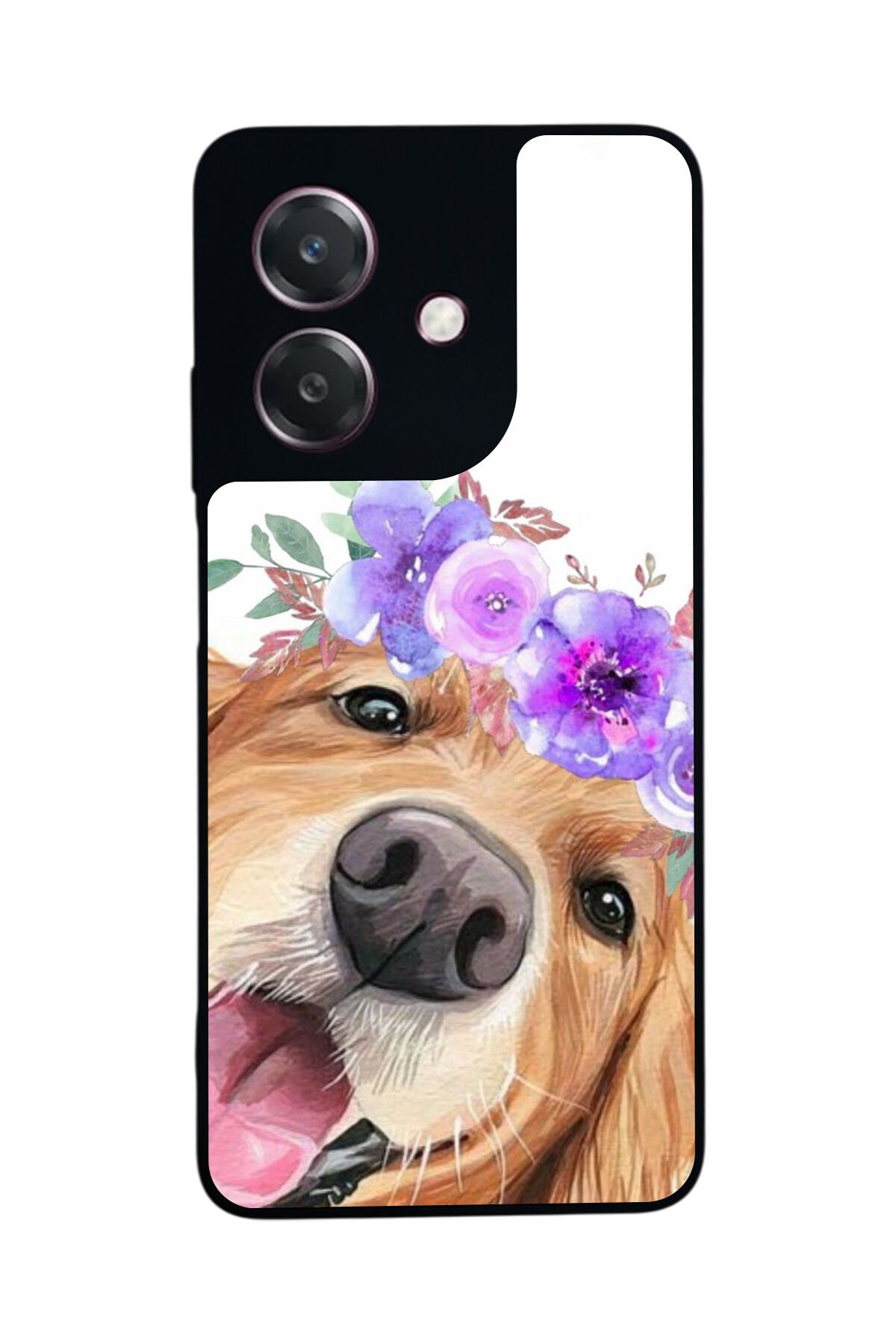 Oppo A3 5G Uyumlu Golden Kopek Tasarımlı Glossy Premium Kılıf