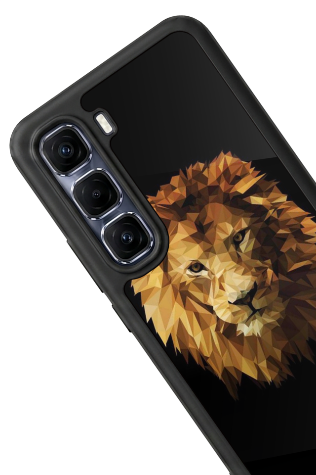Infinix Hot 60 Pro Plus Uyumlu Aslan Tasarımlı Glossy Premium Kılıf