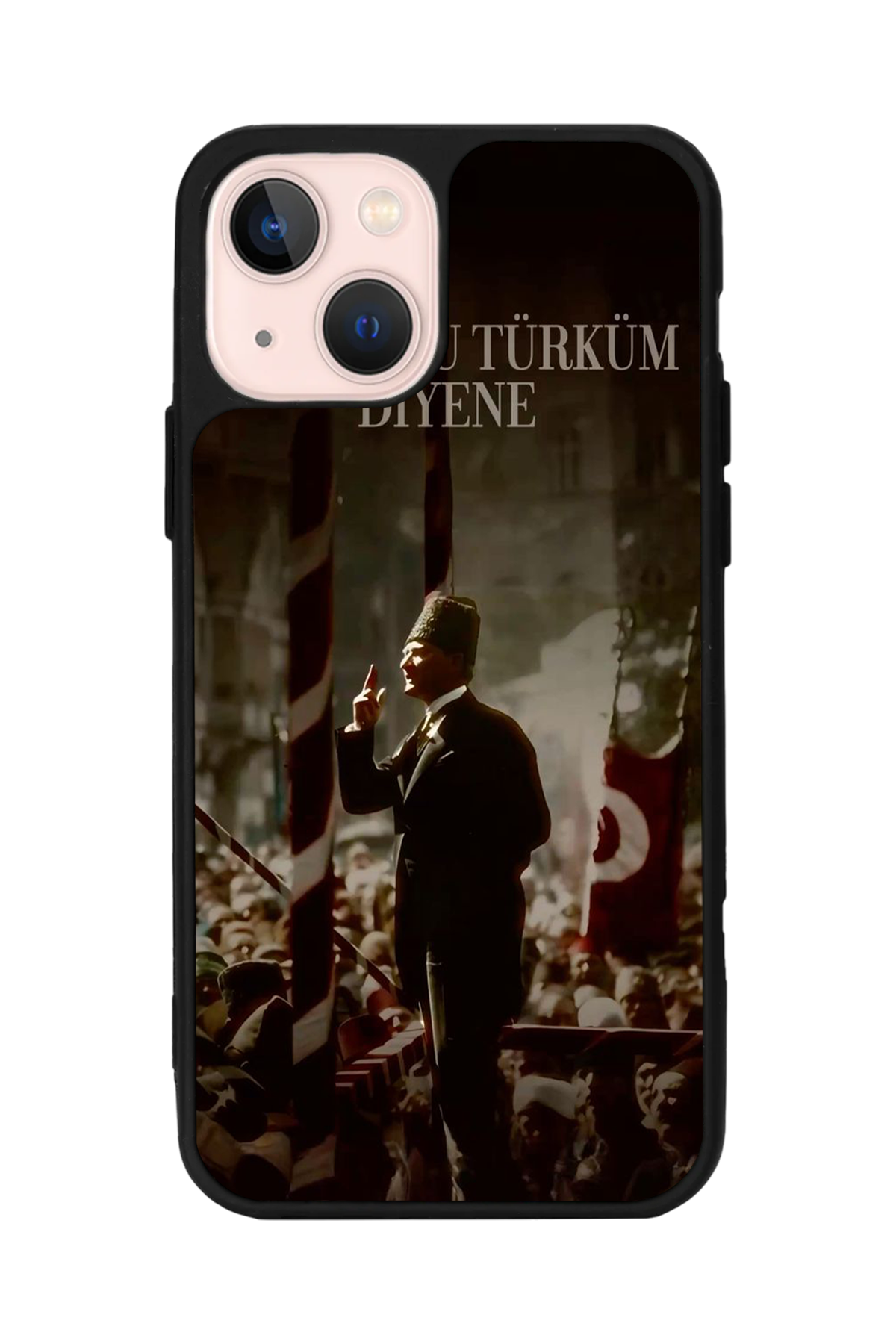 iPhone 14 Plus Uyumlu Mustafa Kemal Ataturk Tasarımlı Glossy Premium Kılıf