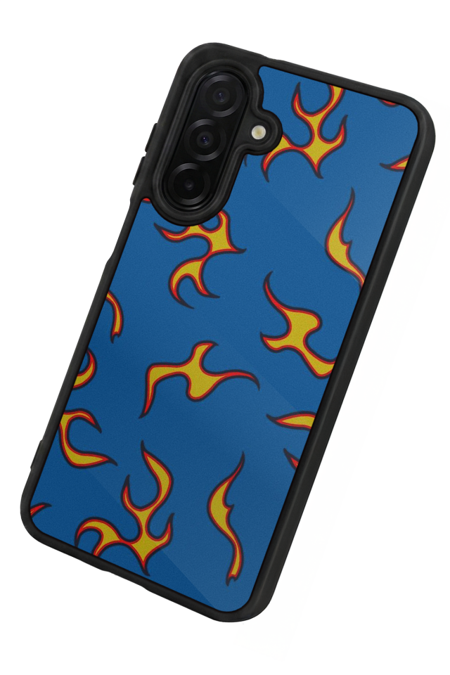 Samsung Galaxy A36 Uyumlu Retro Flame Patterns Tasarımlı Glossy Premium Kılıf