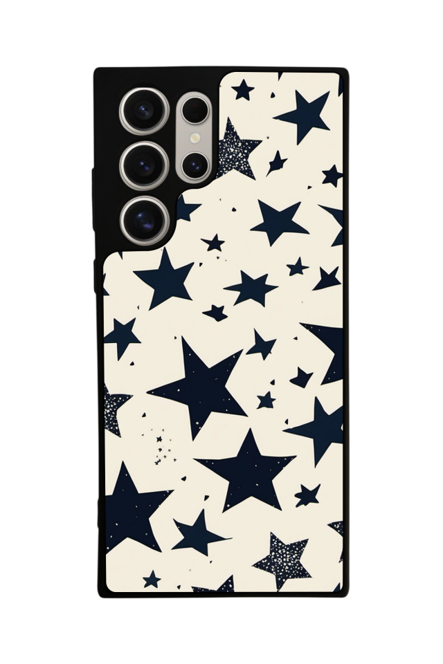 Samsung Galaxy S22 Ultra Uyumlu Retro Yildizlar Tasarımlı Glossy Premium Kılıf
