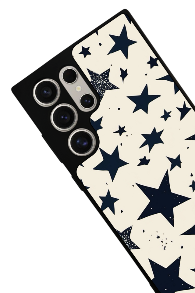 Samsung Galaxy S22 Ultra Uyumlu Retro Yildizlar Tasarımlı Glossy Premium Kılıf
