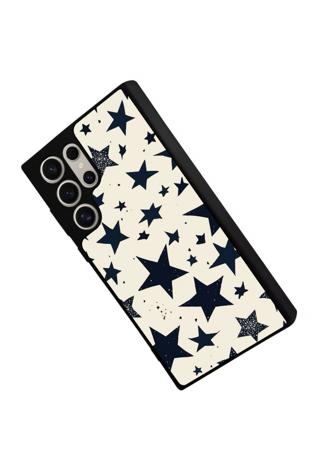 Samsung Galaxy S22 Ultra Uyumlu Retro Yildizlar Tasarımlı Glossy Premium Kılıf