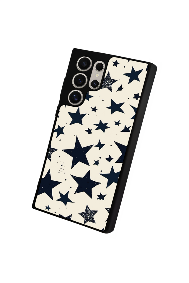 Samsung Galaxy S22 Ultra Uyumlu Retro Yildizlar Tasarımlı Glossy Premium Kılıf
