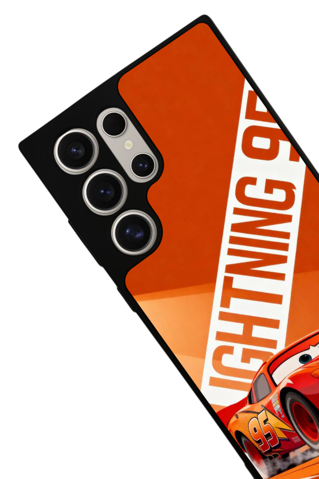 Samsung Galaxy S23 Ultra Uyumlu Şimsek McQueen Tasarımlı Glossy Premium Kılıf