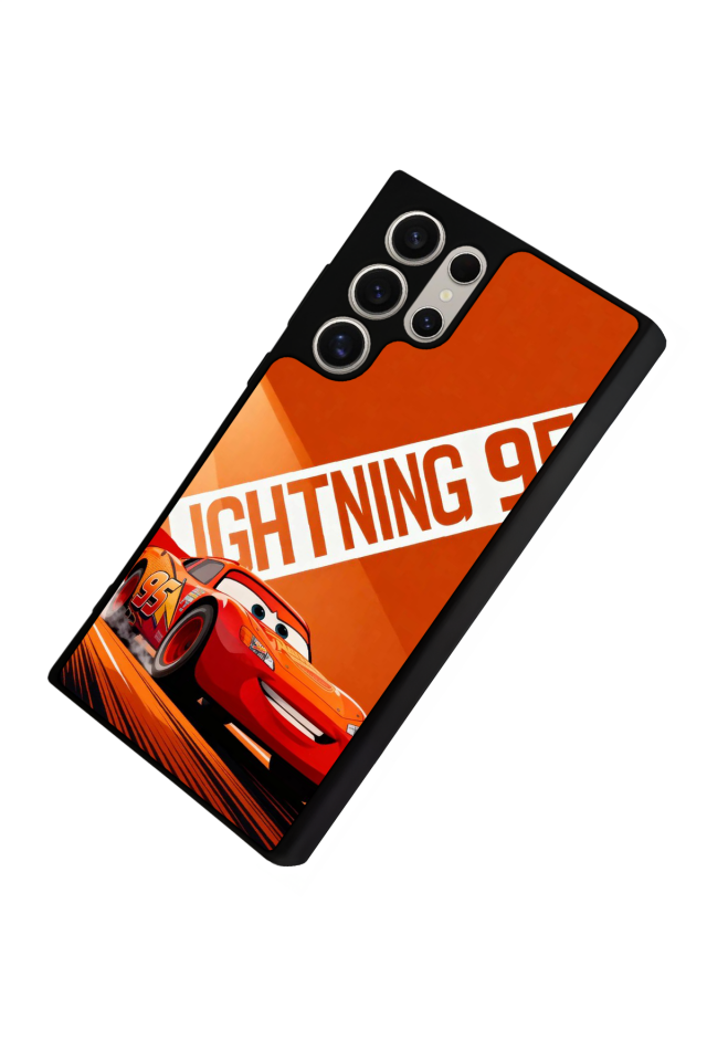 Samsung Galaxy S23 Ultra Uyumlu Şimsek McQueen Tasarımlı Glossy Premium Kılıf