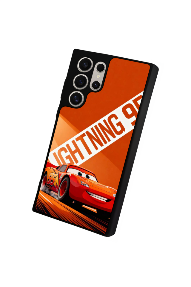 Samsung Galaxy S23 Ultra Uyumlu Şimsek McQueen Tasarımlı Glossy Premium Kılıf